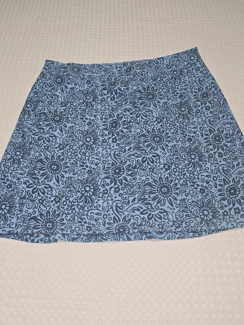 RIPSKIRT HAWAII ADJUSTABLE WRAP SKIRT TUSCAN BLUE FLORAL ACTIVEWEAR WOMENS LARGE